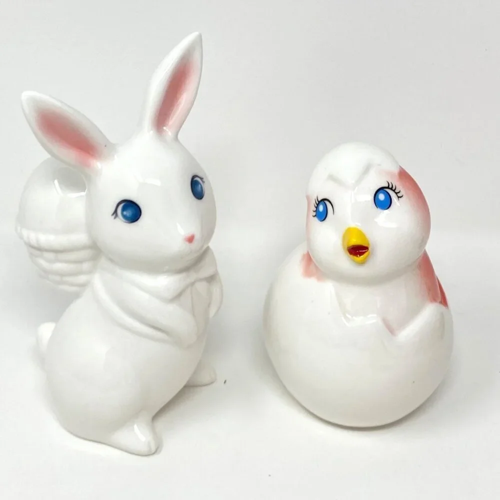 Target Ceramic Bunny with Backpack and Chick Easter Animal Figurines - Spritz™